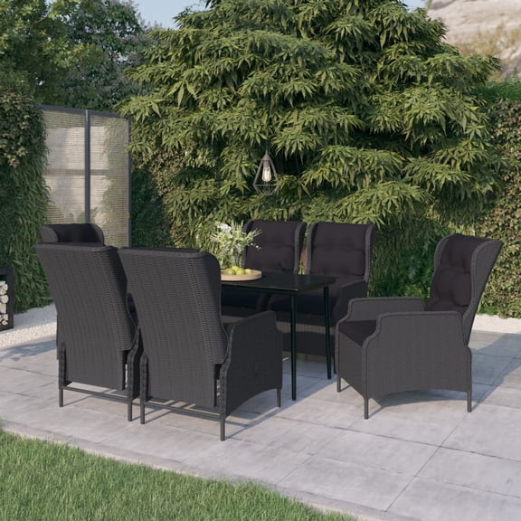 vidaXL 7 Piece Patio Dining Set Dark Gray, 3099658