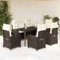 thumbnail image 1 of vidaXL Garden Dining Set Brown, Black, Cream, 1 of 6