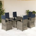 thumbnail image 1 of vidaXL 7 Piece Patio Dining Set with Cushions Gray Poly Rattan, 1 of 9