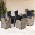 thumbnail image 1 of vidaXL Garden Dining Set Grey PE Rattan 6-seater Removable Covers, 1 of 6