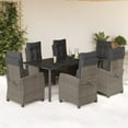 thumbnail image 1 of vidaXL 7 Piece Patio Dining Set with Cushions Gray Poly Rattan, 1 of 11