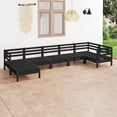 thumbnail image 1 of vidaXL 7 Piece Patio Lounge Set Solid Pinewood Black, 1 of 40