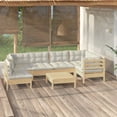 thumbnail image 1 of vidaXL 7 Piece Patio Lounge Set with Cushions Black Pinewood, 1 of 7