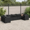 thumbnail image 1 of vidaXL 7 Piece Patio Lounge Set with Cushions Black Poly Rattan, 1 of 177