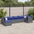 thumbnail image 1 of vidaXL 7 Piece Patio Lounge Set with Cushions Gray Poly Rattan, 1 of 178