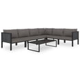 thumbnail image 1 of vidaXL 7 Piece Patio Lounge Set with Cushions Poly Rattan Anthracite, 1 of 10