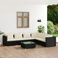 thumbnail image 1 of vidaXL 7 Piece Patio Lounge Set with Cushions Poly Rattan Black, 1 of 8