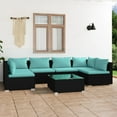 thumbnail image 1 of vidaXL 7 Piece Patio Lounge Set with Cushions Poly Rattan Black, 1 of 11