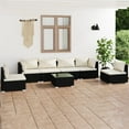 thumbnail image 1 of vidaXL 7 Piece Patio Lounge Set with Cushions Poly Rattan Black, 1 of 12