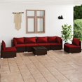 thumbnail image 1 of vidaXL 7 Piece Patio Lounge Set with Cushions Poly Rattan Brown, 3102219, 1 of 11