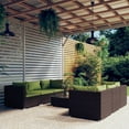thumbnail image 1 of vidaXL 7 Piece Patio Lounge Set with Cushions Poly Rattan Brown, 1 of 11