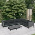 thumbnail image 1 of vidaXL 7 Piece Patio Lounge Set with Cushions Poly Rattan Dark Gray, 1 of 11