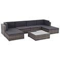 thumbnail image 1 of vidaXL 7 Piece Patio Lounge Set with Cushions Poly Rattan Gray, 1 of 9
