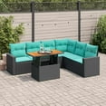thumbnail image 1 of vidaXL 7 Piece Patio Sofa Set with Cushions Black Poly Rattan, 1 of 6