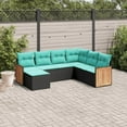 thumbnail image 1 of vidaXL 7 Piece Patio Sofa Set with Cushions Black Poly Rattan, 1 of 12