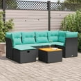 thumbnail image 1 of vidaXL 7 Piece Patio Sofa Set with Cushions Black Poly Rattan, 1 of 10