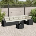 thumbnail image 1 of vidaXL 7 Piece Patio Sofa Set with Cushions Black Poly Rattan, 1 of 6