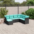 thumbnail image 1 of vidaXL 7 Piece Patio Sofa Set with Cushions Black Poly Rattan, 1 of 4