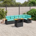 thumbnail image 1 of vidaXL 7 Piece Patio Sofa Set with Cushions Black Poly Rattan, 1 of 5