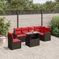 thumbnail image 1 of vidaXL 7 Piece Patio Sofa Set with Cushions Brown Poly Rattan, 1 of 9
