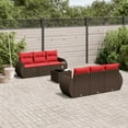 thumbnail image 1 of vidaXL 7 Piece Patio Sofa Set with Cushions Brown Poly Rattan, 1 of 5