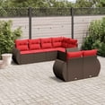 thumbnail image 1 of vidaXL 7 Piece Patio Sofa Set with Cushions Brown Poly Rattan, 1 of 5