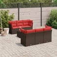 thumbnail image 1 of vidaXL 7 Piece Patio Sofa Set with Cushions Brown Poly Rattan, 1 of 4