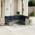 thumbnail image 1 of vidaXL 7 Piece Patio Sofa Set with Cushions Gray Poly Rattan, 1 of 4
