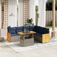 thumbnail image 1 of vidaXL 7 Piece Patio Sofa Set with Cushions Gray Poly Rattan, 1 of 5