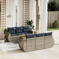 thumbnail image 1 of vidaXL 7 Piece Patio Sofa Set with Cushions Gray Poly Rattan, 1 of 6