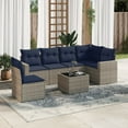 thumbnail image 1 of vidaXL 7 Piece Patio Sofa Set with Cushions Gray Poly Rattan, 1 of 4