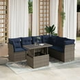 thumbnail image 1 of vidaXL 7 Piece Patio Sofa Set with Cushions Gray Poly Rattan, 1 of 9