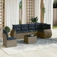 thumbnail image 1 of vidaXL 7 Piece Patio Sofa Set with Cushions Gray Poly Rattan, 1 of 6