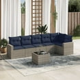 thumbnail image 1 of vidaXL 7 Piece Patio Sofa Set with Cushions Gray Poly Rattan, 1 of 4