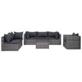 thumbnail image 1 of vidaXL 7 Piece Patio Sofa Set with Cushions & Pillows Poly Rattan Gray, 1 of 11