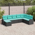 thumbnail image 1 of vidaXL Garden Sofa Set with Cushion 8 pcs Black Poly rattan, 1 of 6