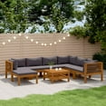 thumbnail image 1 of vidaXL 8 Piece Patio Lounge Set with Cushion Solid Acacia Wood, 1 of 12