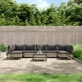 thumbnail image 1 of vidaXL 8 Piece Patio Lounge Set with Cushions Anthracite Poly Rattan, 1 of 8