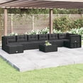 thumbnail image 1 of vidaXL 8 Piece Patio Lounge Set with Cushions Black Poly Rattan, 1 of 8