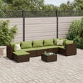 thumbnail image 1 of vidaXL 8 Piece Patio Lounge Set with Cushions Brown Poly Rattan, 1 of 178