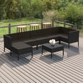 thumbnail image 1 of vidaXL 8 Piece Patio Lounge Set with Cushions Poly Rattan Black, 1 of 9