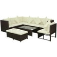 thumbnail image 1 of vidaXL 8 Piece Patio Lounge Set with Cushions Poly Rattan Brown, 1 of 3