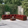 thumbnail image 1 of vidaXL 8 Piece Patio Lounge Set with Cushions Poly Rattan Brown, 1 of 8