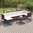 thumbnail image 1 of vidaXL 8 Piece Patio Lounge Set with Cushions Poly Rattan Brown, 1 of 8