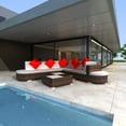 thumbnail image 1 of vidaXL 8 Piece Patio Lounge Set with Cushions Poly Rattan Brown, 1 of 4