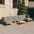 thumbnail image 1 of vidaXL 8 Piece Patio Lounge Set with Cushions Solid Wood Pine, 1 of 12