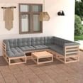 thumbnail image 1 of vidaXL 8 Piece Patio Lounge Set with Cushions Solid Wood Pine, 1 of 11
