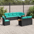 thumbnail image 1 of vidaXL 8 Piece Patio Sofa Set with Cushions Black Poly Rattan, 1 of 11