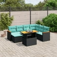 thumbnail image 1 of vidaXL 8 Piece Patio Sofa Set with Cushions Black Poly Rattan, 1 of 5