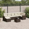 thumbnail image 1 of vidaXL 8 Piece Patio Sofa Set with Cushions Brown Poly Rattan, 1 of 4